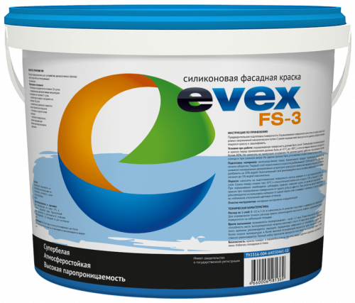 Краска фасадная силиконовая EVEX FS-3 14 кг
